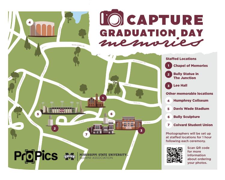 Commencement Photo Map including information from paragraph above